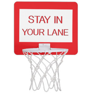 Stay in Your Lane Funny Traffic Road Sign Mini Basketball Hoop