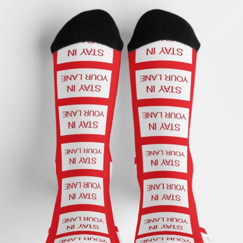 Stay in Your Lane Pattern Funny Socks