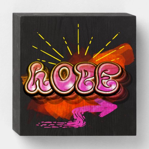 Stay Inspired Graffiti HOPE Graphic Wooden Box Sign