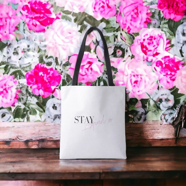 Stay Inspired Inspirational Positive Message Tote Bag (Creator Uploaded)