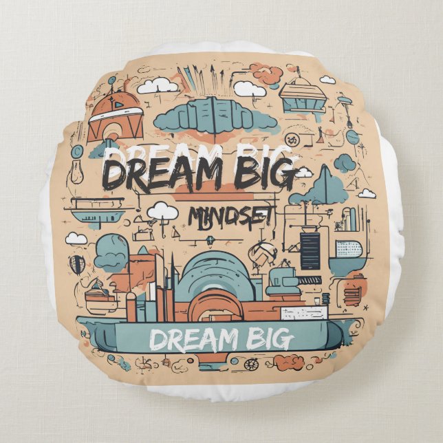 Stay Inspired – Motivational & Uplifting Designs Round Pillow (Front)