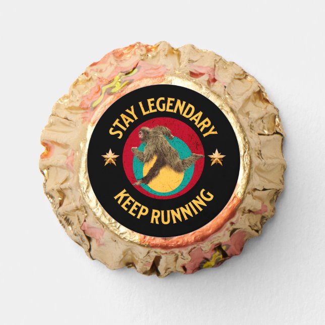Stay Legendary, Keep Running Funny Bigfoot Reese's Peanut Butter Cups (Front)
