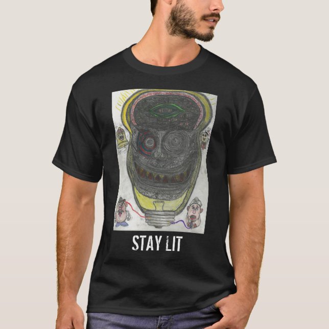STAY LIT black tshirt (Front)