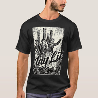Stay Lit Burning Witches Occult T-Shirt