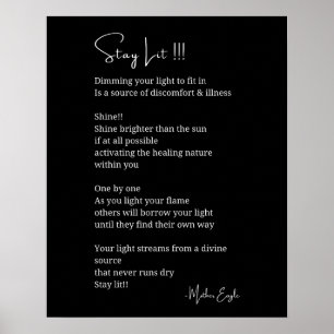 Stay Lit Self care love Encouragement poem poster