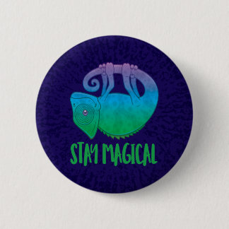 Stay Magical Levitating Chameleon Button