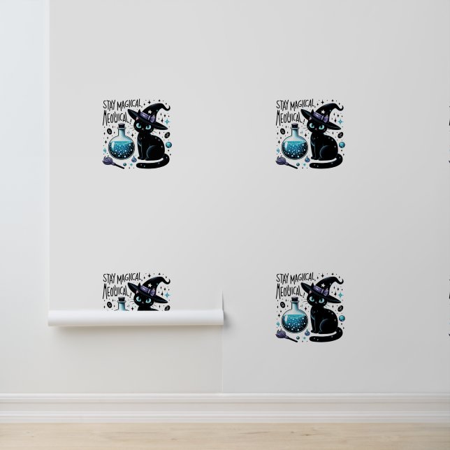 Stay Magical Meowgical Witch Black Cat Cute Wallpaper (Application)