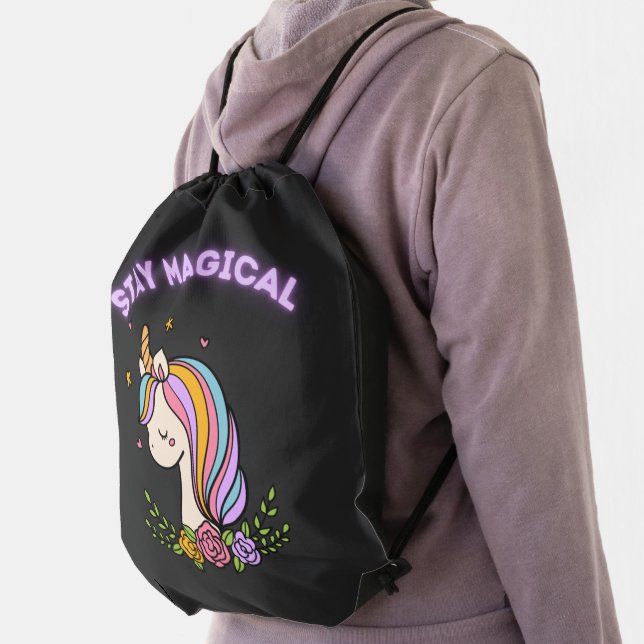 Stay Magical Unicorn Kids  Drawstring Bag (Insitu)