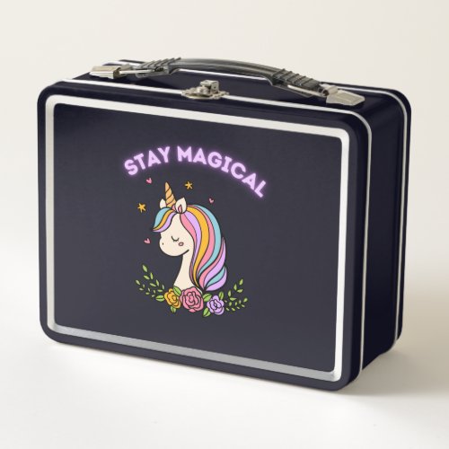 Stay Magical Unicorn Kids  Metal Lunch Box