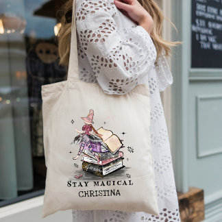 Stay Magical Whimsical Witchy Bookworm Aesthetic Tote Bag