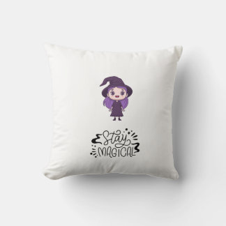 "Stay Magical Witch Sticker Pillow" Throw Pillow