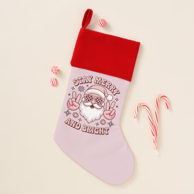 Stay Merry And Bright Christmas Ugly Xmas  Christmas Stocking (Front)