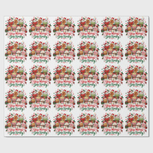 Stay Merry Stay Squishy Christmas Hot Chocolate Wrapping Paper