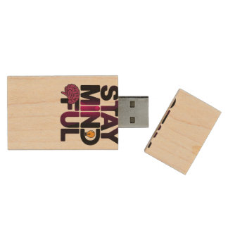 Stay Mindful Wood Flash Drive
