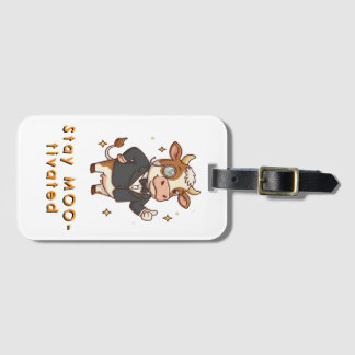 Stay Motivated cute cow Luggage Tag