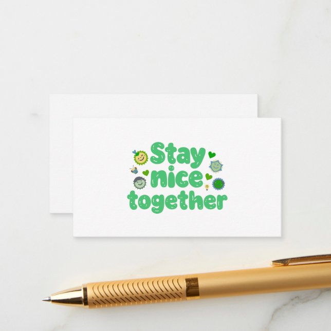 Stay Nice Smiley Typography Art Enclosure Card (Front/Back In Situ)