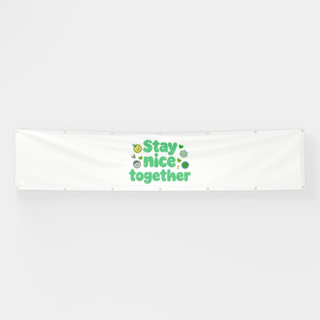 Stay Nice Together Kawaii Design Banner (Horizontal)