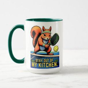 Stay Out of My Kitchen Pickleball Squirrel Mug