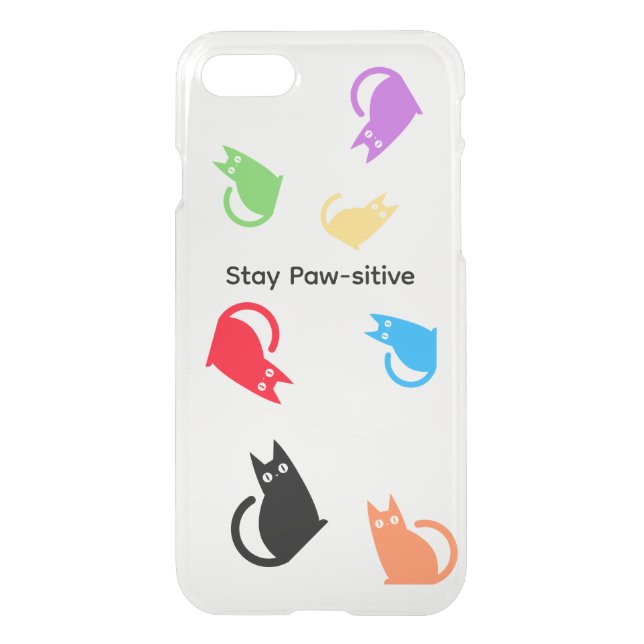 Stay Paw-sitive Cat Phone Case (Back)