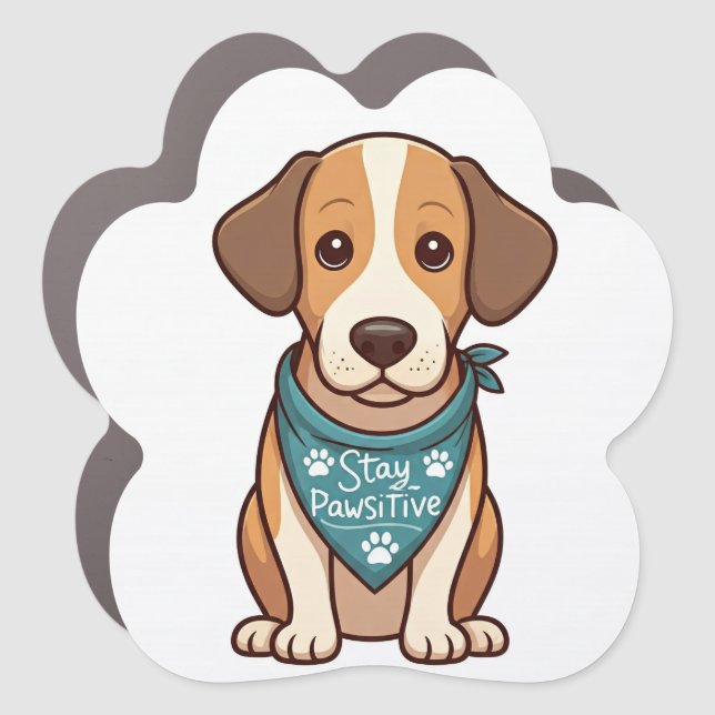 Stay Pawsitive Car Magnet (Front)