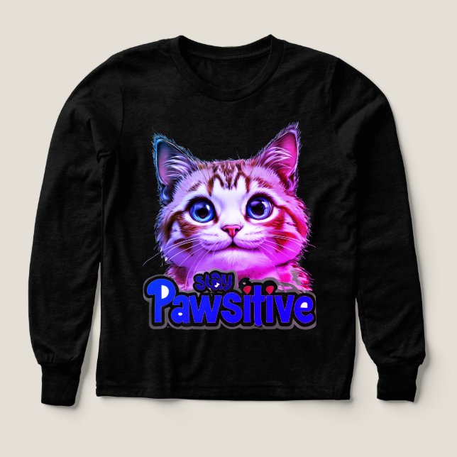 Stay pawsitive cat edition Tri-Blend shirts (Design Front)