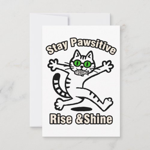 Stay Pawsitive Cat Note Card