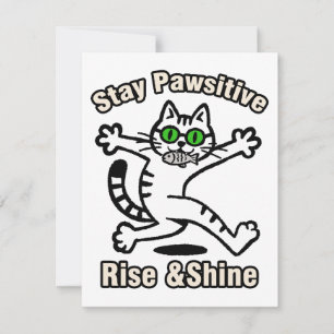Stay Pawsitive Cat Note Card