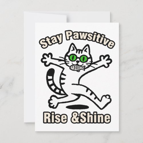 Stay Pawsitive Cat Note Card