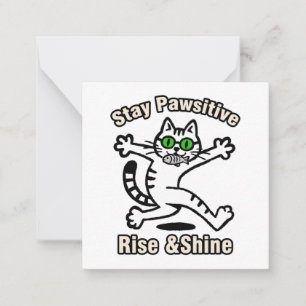 Stay Pawsitive Cat Note Card