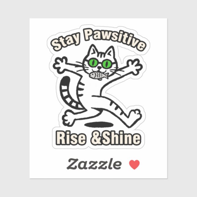Stay Pawsitive Cat Sticker (Sheet)