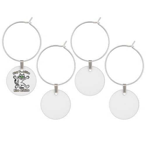 Stay Pawsitive Cat Wine Charm