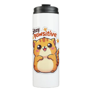 Stay Pawsitive – Cute Kawaii Cat Water Bottle