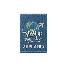Stay Pawsitive Denim Dog Paw Travel Custom