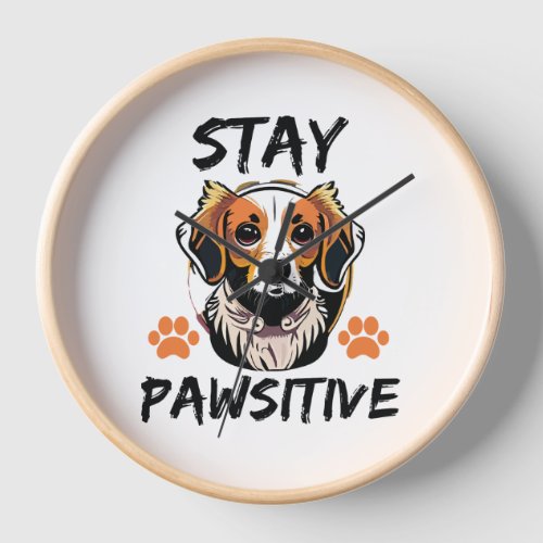 Stay Pawsitive Dog Lover Clock
