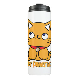 Stay Pawsitive Funny Cat Cartoon Laptop Notebook Thermal Tumbler