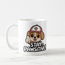 Stay Pawsitive Funny Coffee Mug for Dog Lovers