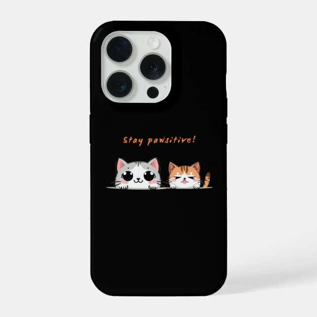 Stay pawsitive iphone case (Back)