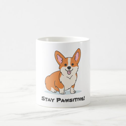 Stay Pawsitive Stay Positive Cute Dog Pun Corgi Coffee Mug