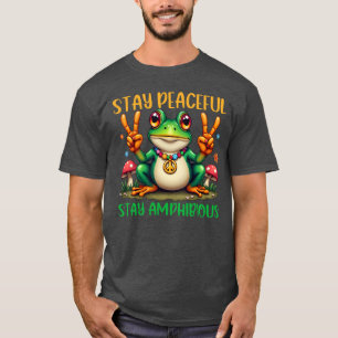 Stay Peaceful Stay Amphibious, Groovy Funny Frog T-Shirt