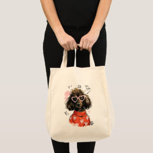 Stay Poodle Dog with Heart Sunglasses & Cozy Sweat Tote Bag