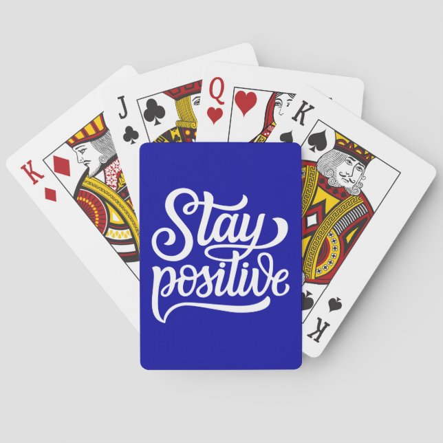 Stay Positive Blue Poker Cards (Back)