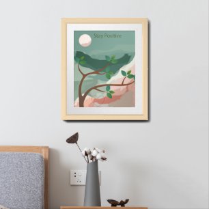 Stay Positive Poster – Double Frame Border