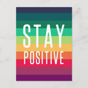 Stay Positive   Rainbow Modern Stripe Stylish LGBT Postcard