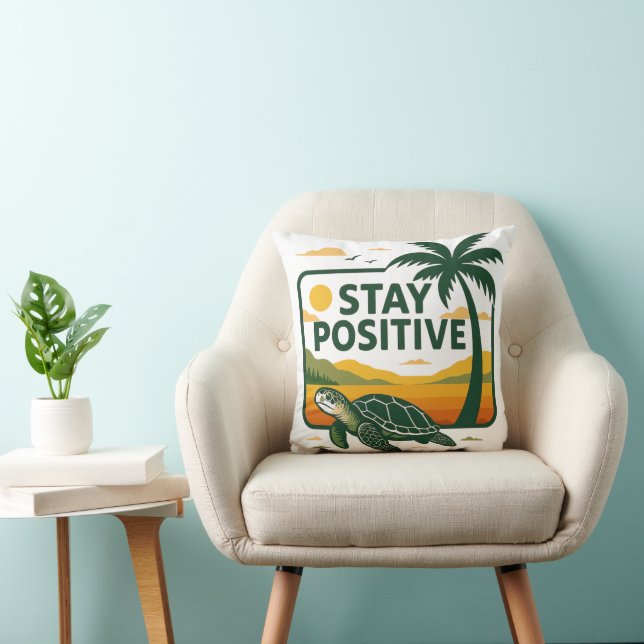 Stay Positive Tide Hoodie Baby T-Shirt Throw Pillow (Chair)