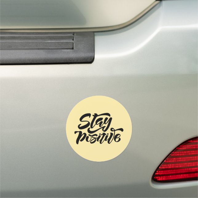 Stay Positive Yellow Car Magnet (In Situ)