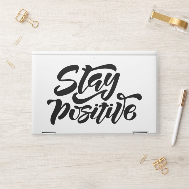 Stay Positive Yellow HP Laptop Skin (Desk)