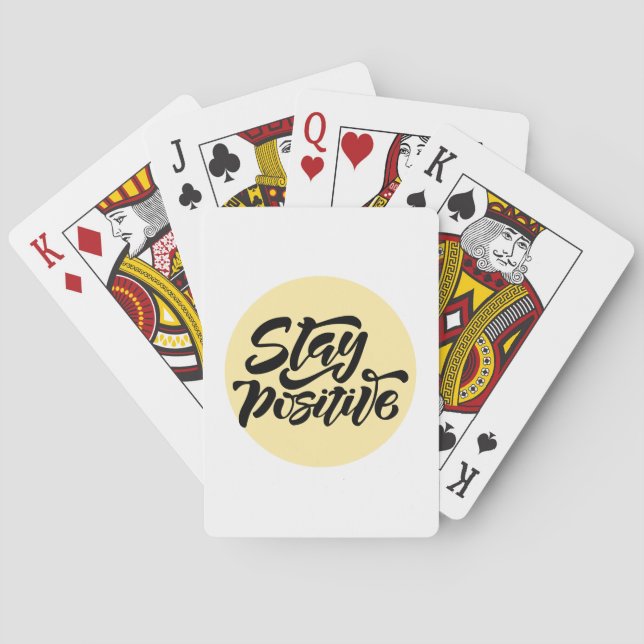 Stay Positive Yellow Poker Cards (Back)