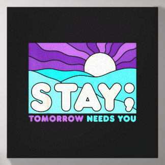 Stay Prevention Awareness Mental Health Support Canvas Photo Tile