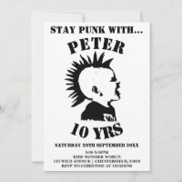 STAY PUNK Boys' Birthday Party Invitation Card