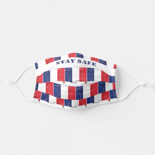 Stay Safe FRENCH FLAG Tricolore Customizable Adult Cloth Face Mask